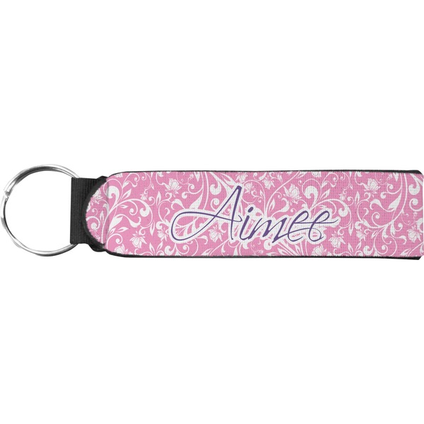 Custom Floral Vine Neoprene Keychain Fob (Personalized)