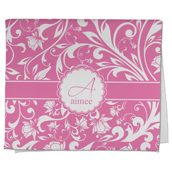 Floral Vine Kitchen Towel - Poly Cotton w/ Name and Initial