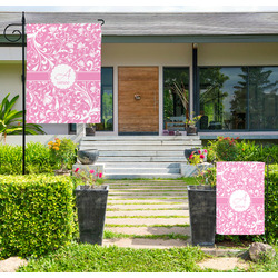 Floral Vine Large Garden Flag - Single Sided (Personalized)