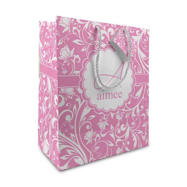 Custom Floral Vine Medium Gift Bag (Personalized)