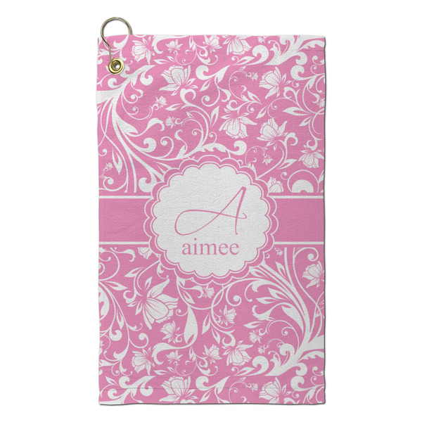 Custom Floral Vine Microfiber Golf Towel - Small (Personalized)