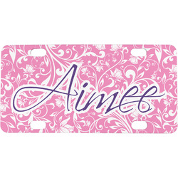 Floral Vine Mini / Bicycle License Plate (4 Holes) (Personalized)