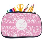 Floral Vine Neoprene Pencil Case - Medium w/ Name and Initial