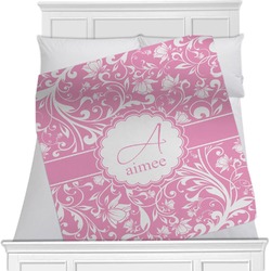 Floral Vine Minky Blanket - Twin / Full - 80"x60" - Double Sided (Personalized)