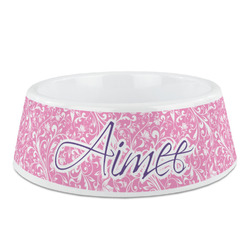 Floral Vine Plastic Dog Bowl - Medium (Personalized)