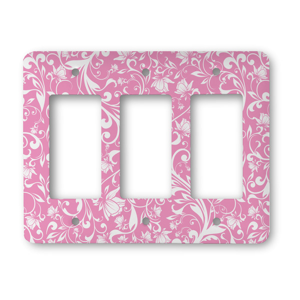 Custom Floral Vine Rocker Style Light Switch Cover - Three Switch