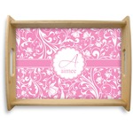 Floral Vine Natural Wooden Tray - Large (Personalized)