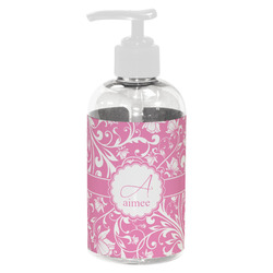 Floral Vine Plastic Soap / Lotion Dispenser (8 oz - Small - White) (Personalized)