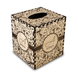 Floral Vine Wood Tissue Box Cover (Personalized)