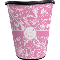 Floral Vine Waste Basket - Double Sided (Black) (Personalized)