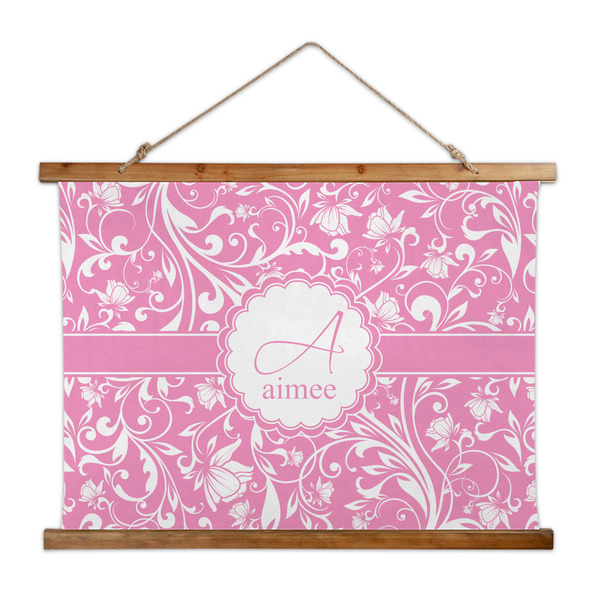 Custom Floral Vine Wall Hanging Tapestry - Wide (Personalized)