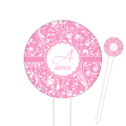 Floral Vine Round Plastic Food Picks (Personalized)