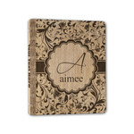 Floral Vine Wood 3-Ring Binder - 1" Half-Letter Size (Personalized)