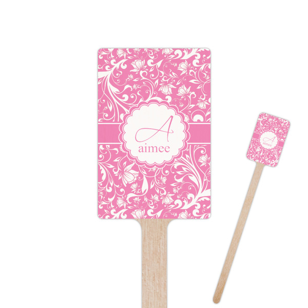 Custom Floral Vine Rectangle Wooden Stir Sticks (Personalized)