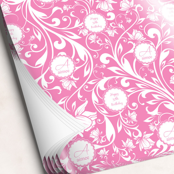 Custom Floral Vine Wrapping Paper Sheets (Personalized)