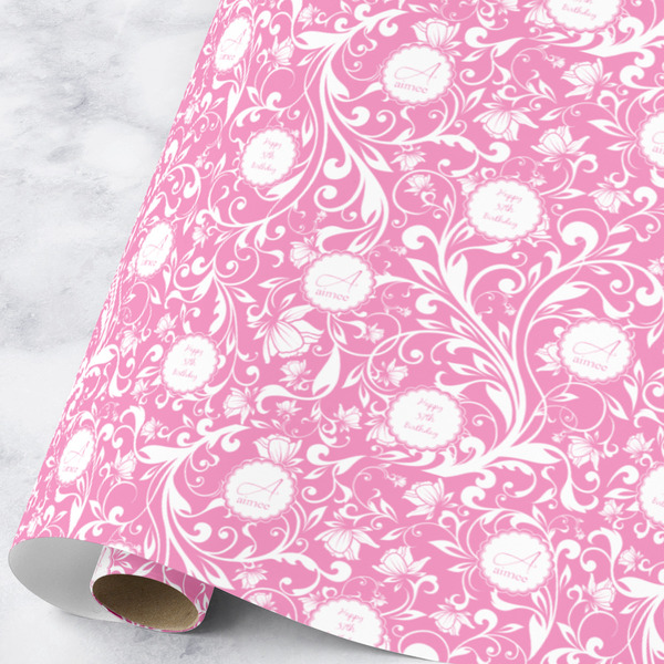 Custom Floral Vine Wrapping Paper Roll - Large (Personalized)