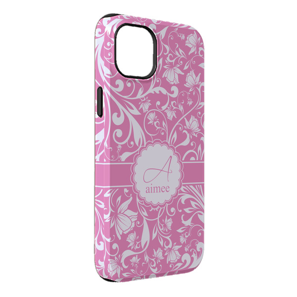 Custom Floral Vine iPhone Case - Rubber Lined - iPhone 14 Plus (Personalized)