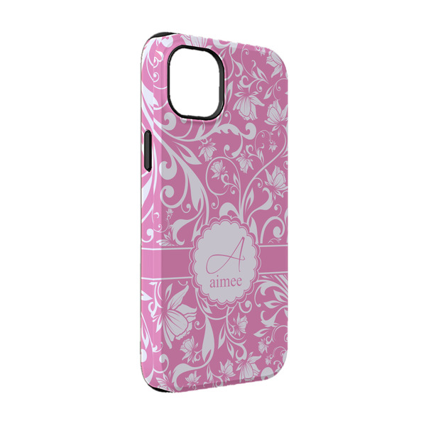 Custom Floral Vine iPhone Case - Rubber Lined - iPhone 14 Pro (Personalized)