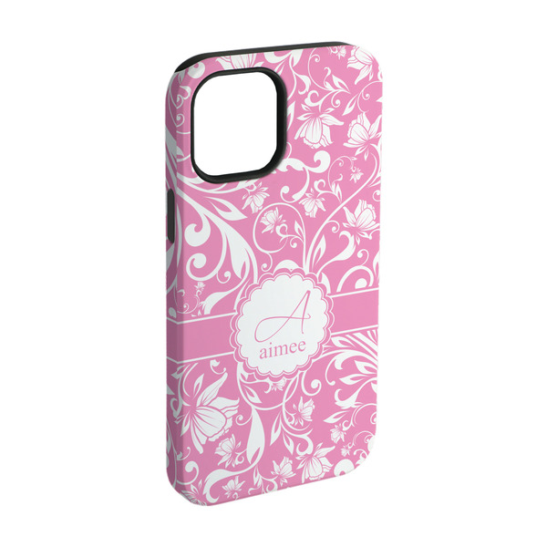 Custom Floral Vine iPhone Case - Rubber Lined - iPhone 15 (Personalized)