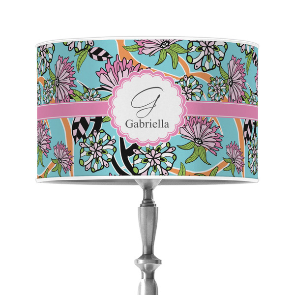 Custom Summer Flowers 12" Drum Lamp Shade - Poly-film (Personalized)