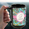 Summer Flowers 15oz. Black Mug - LIFESTYLE