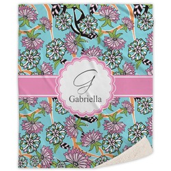Summer Flowers Sherpa Throw Blanket - 50"x60" (Personalized)