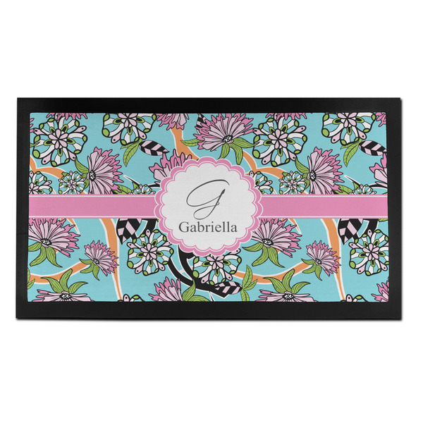 Custom Summer Flowers Bar Mat - Small (Personalized)