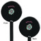 Summer Flowers Black Plastic 5.5" Stir Stick - Double Sided - Round - Front & Back