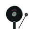 Summer Flowers Black Plastic 5.5" Stir Stick - Round - Closeup