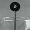 Summer Flowers Black Plastic 5.5" Stir Stick - Round - Main