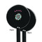 Summer Flowers Black Plastic 5.5" Stir Stick - Single Sided - Round - Front & Back