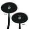 Summer Flowers Black Plastic 7" Stir Stick - Double Sided - Oval - Front & Back