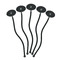 Summer Flowers Black Plastic 7" Stir Stick - Oval - Fan