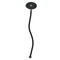 Summer Flowers Black Plastic 7" Stir Stick - Oval - Single Stick