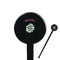 Summer Flowers Black Plastic 7" Stir Stick - Round - Closeup