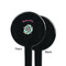 Summer Flowers Black Plastic 7" Stir Stick - Single Sided - Round - Front & Back