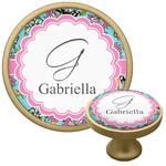 Summer Flowers Cabinet Knob - Gold (Personalized)