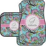 Summer Flowers Car Floor Mats Set - 2 Front & 2 Back (Personalized)