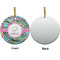 Summer Flowers Ceramic Flat Ornament - Circle Front & Back (APPROVAL)