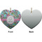 Summer Flowers Ceramic Flat Ornament - Heart Front & Back (APPROVAL)