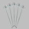 Summer Flowers Clear Plastic 7" Stir Stick - Round - Fan View