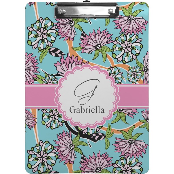 Custom Summer Flowers Clipboard (Letter Size) (Personalized)