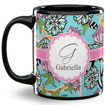 Summer Flowers 11 Oz Coffee Mug - Black (Personalized)