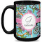 Summer Flowers Coffee Mug - 15 oz - Black Full