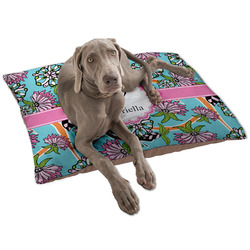 Summer Flowers Dog Bed - Large w/ Name and Initial