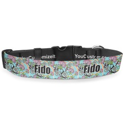 Summer Flowers Deluxe Dog Collar - Double Extra Large (20.5" to 35") (Personalized)