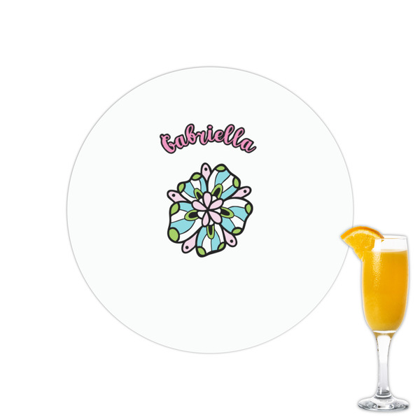 Custom Summer Flowers Printed Drink Topper - 2.15" (Personalized)