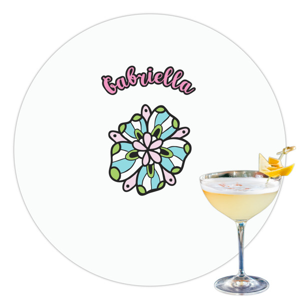 Custom Summer Flowers Printed Drink Topper - 3.5" (Personalized)