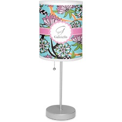 Summer Flowers 7" Drum Lamp with Shade Linen (Personalized)