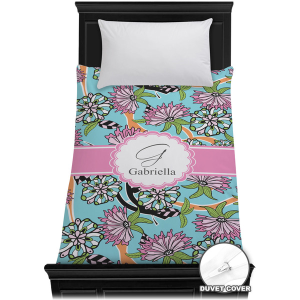 Custom Summer Flowers Duvet Cover - Twin XL (Personalized)